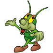 Happy green bug